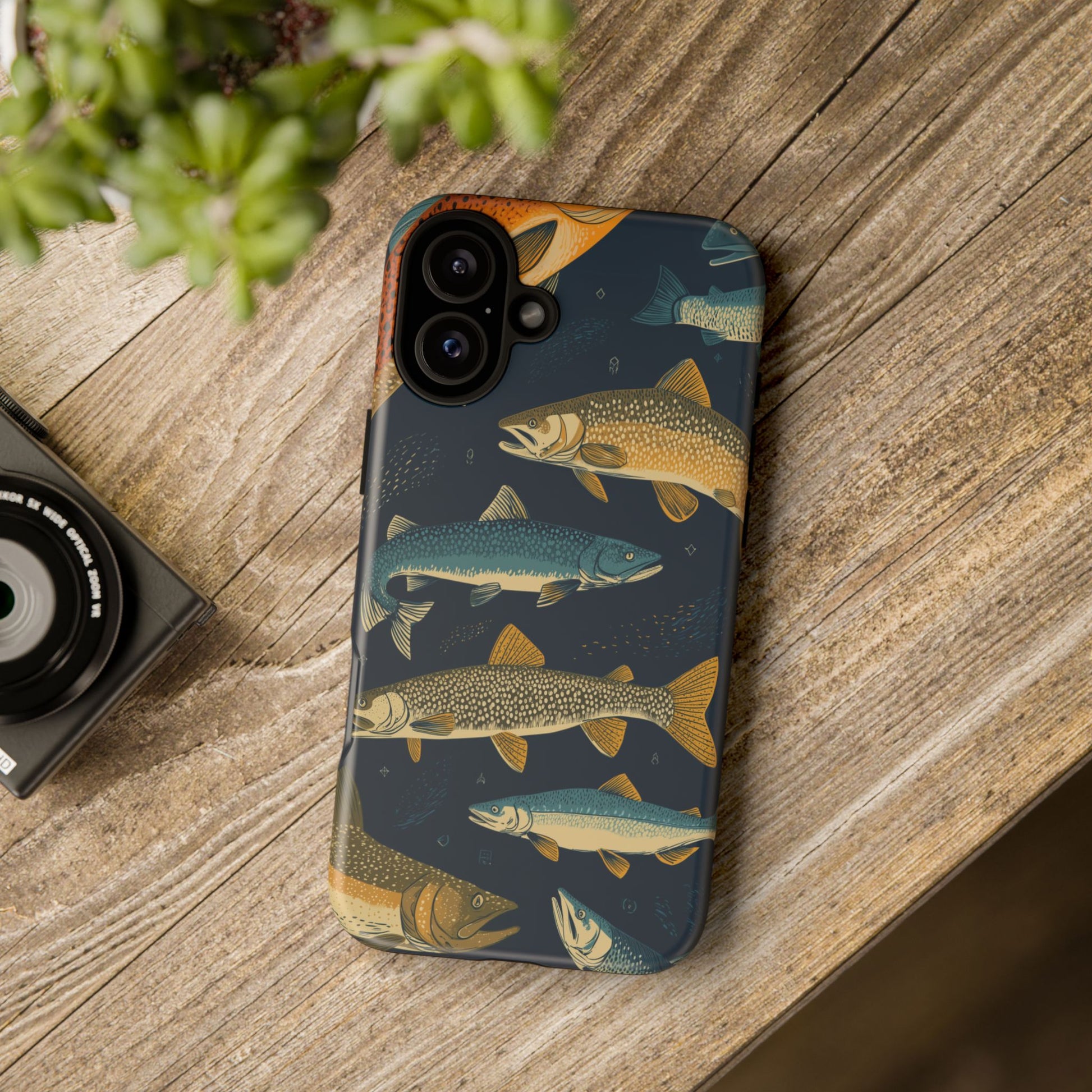 Abstract Fish Salmon Fishing Pattern