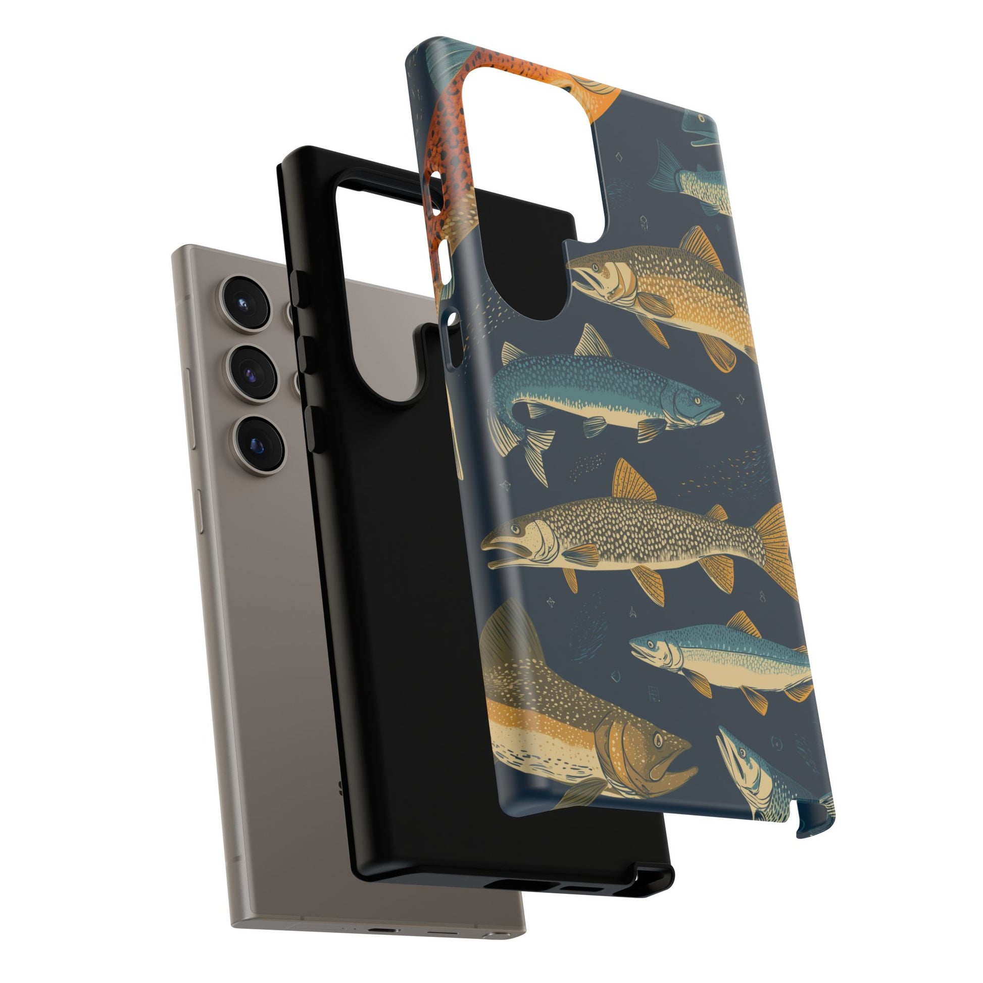 Abstract Fish Salmon Fishing Pattern