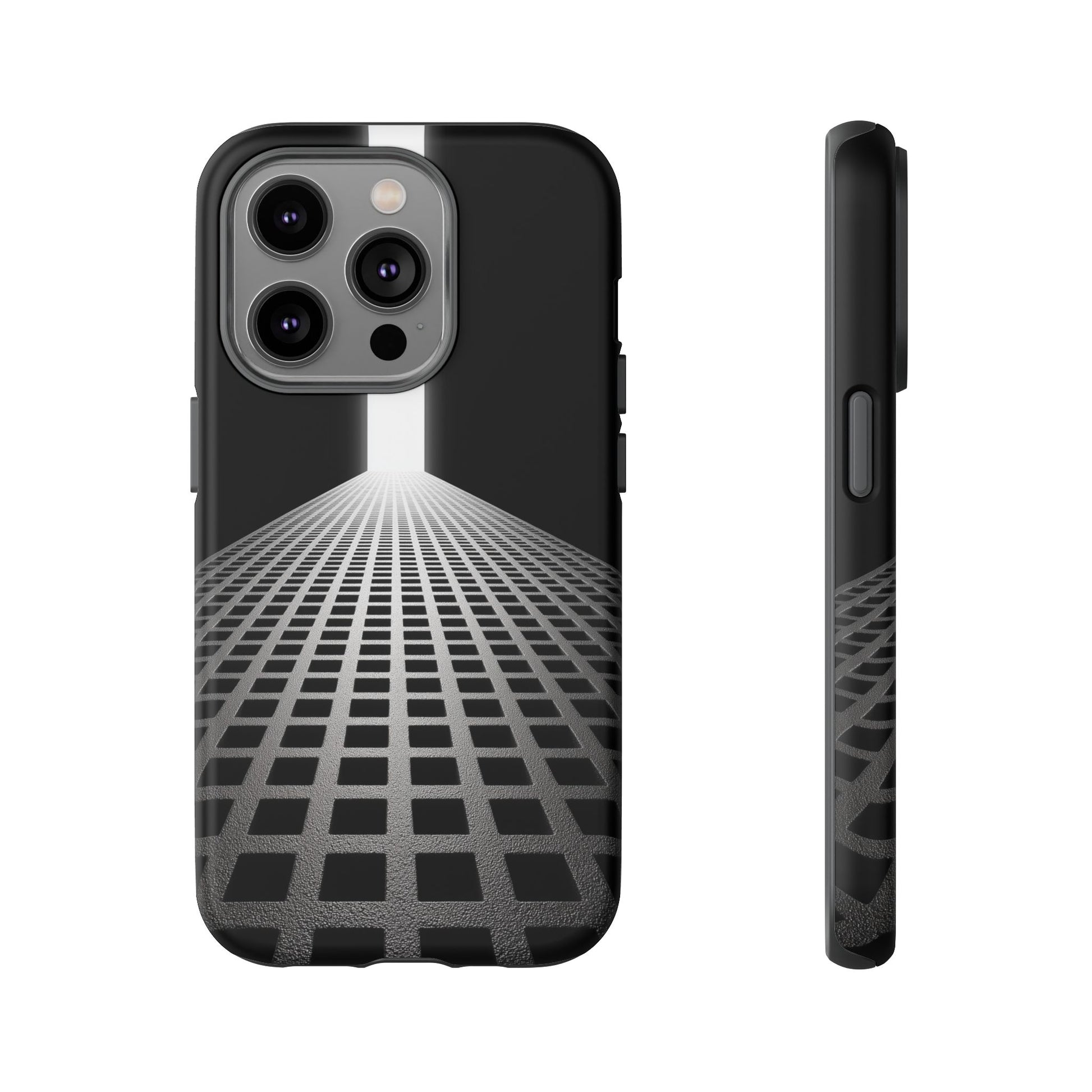 Black Gray Minimalist Grid Surreal Building Pathway