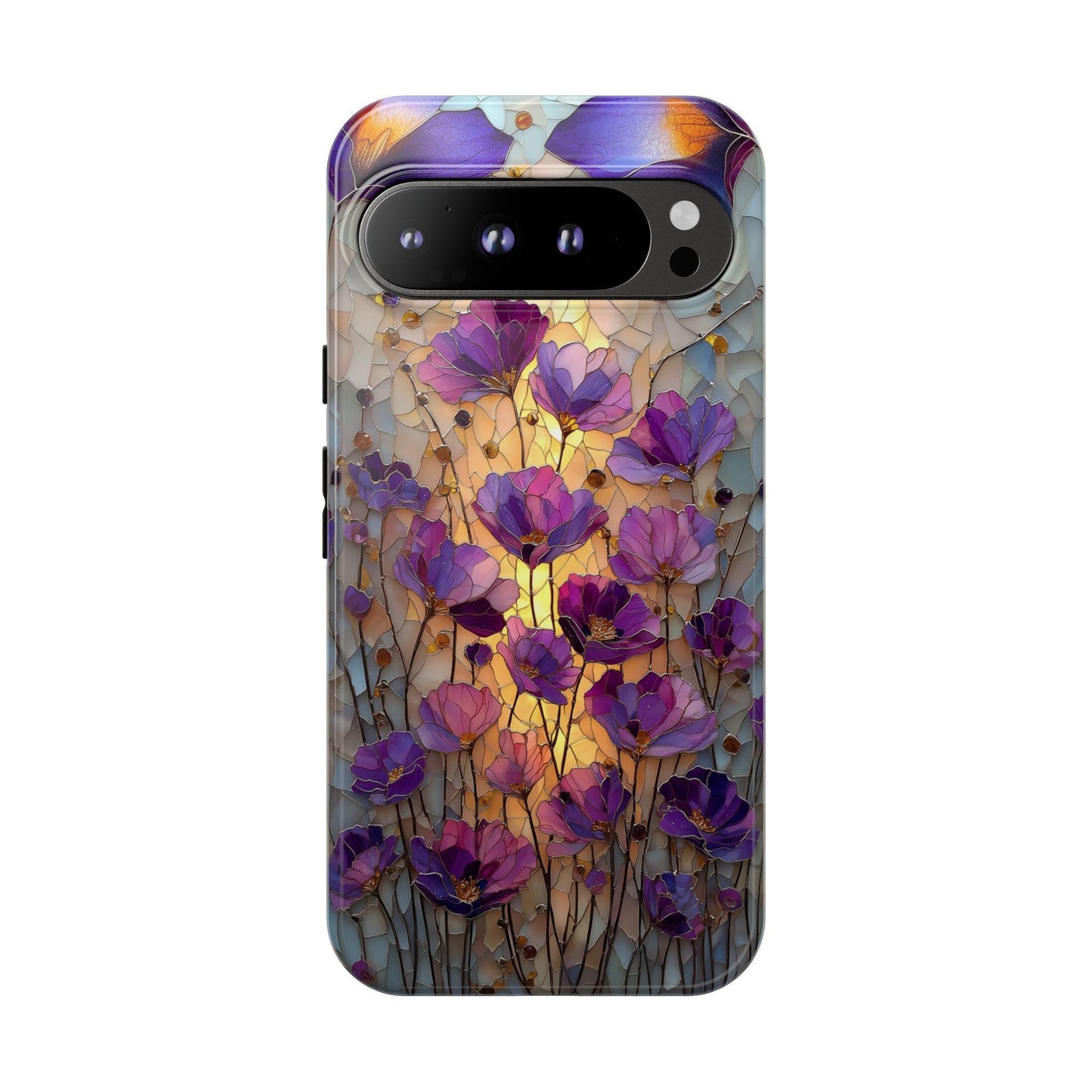 Wildflowers Purple Floral Stained Glass