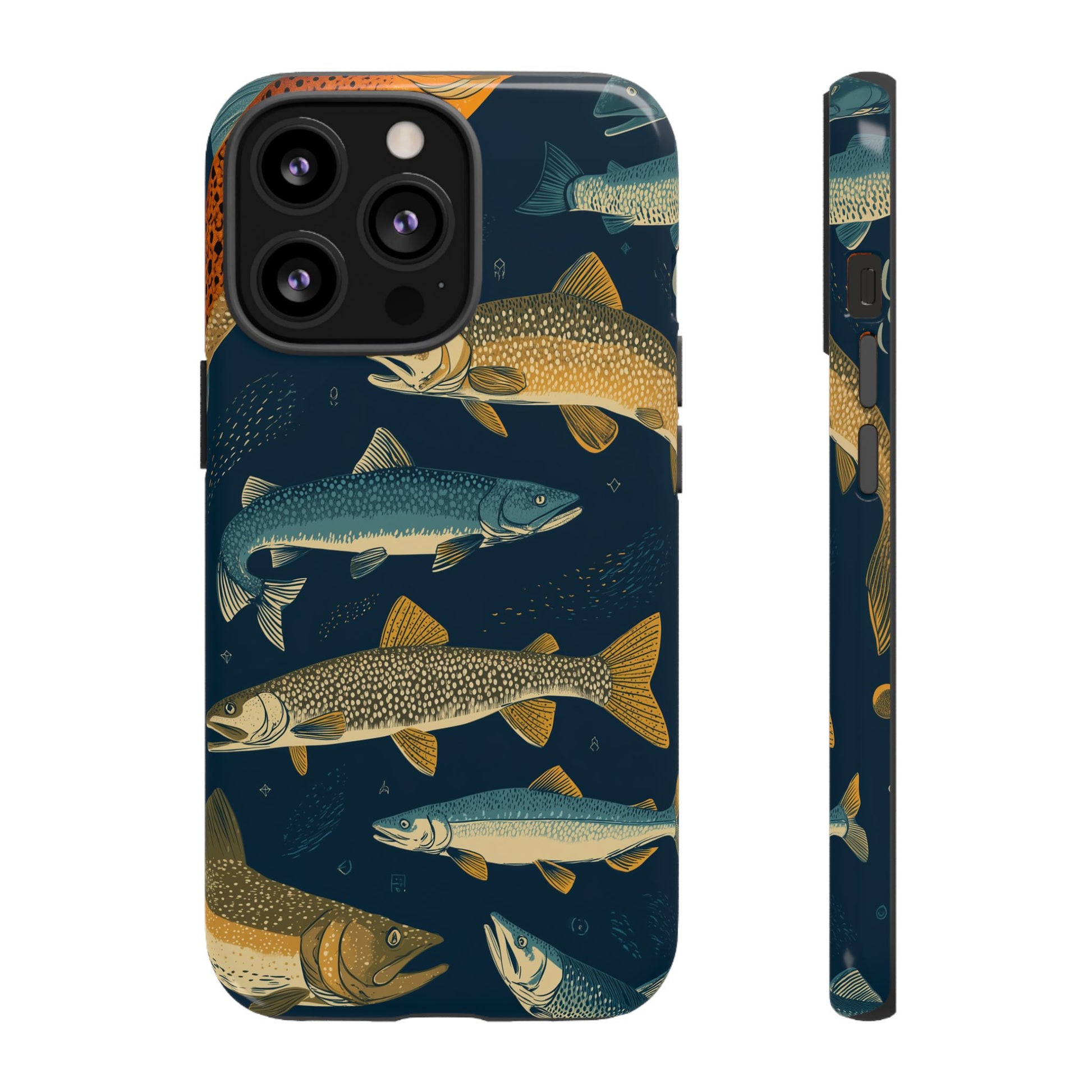Abstract Fish Salmon Fishing Pattern