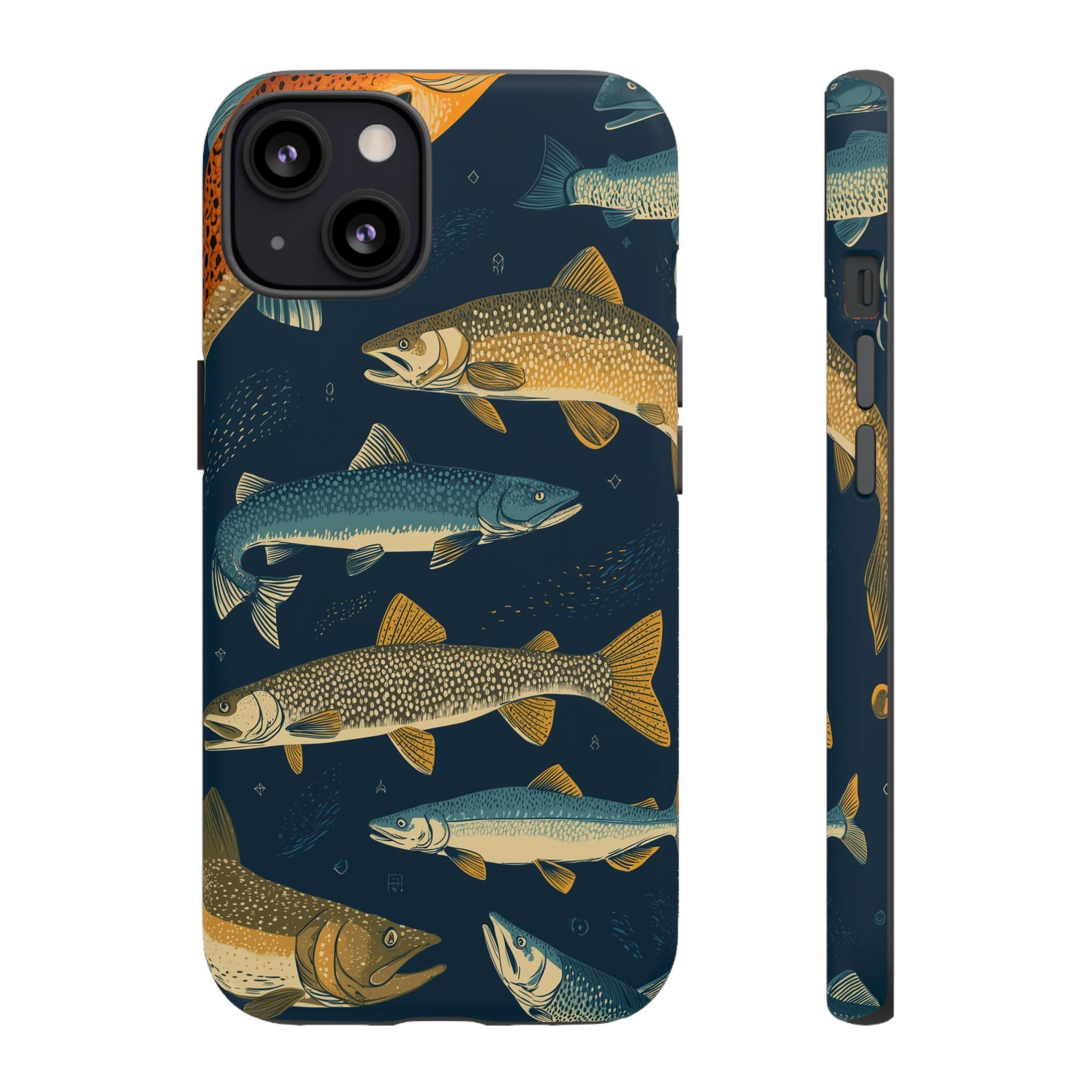Abstract Fish Salmon Fishing Pattern