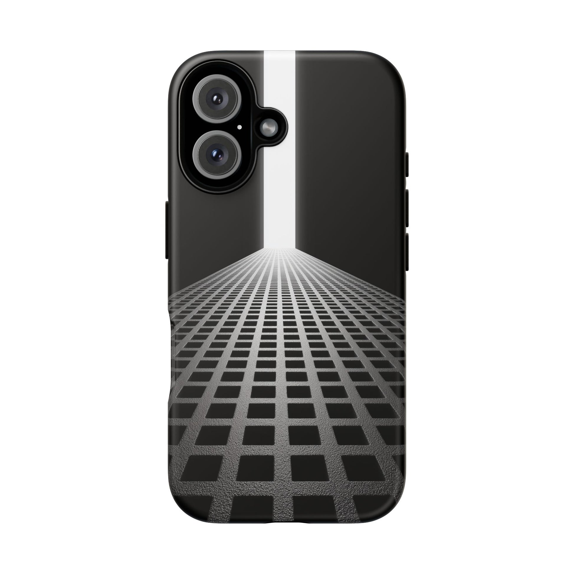 Black Gray Minimalist Grid Surreal Building Pathway