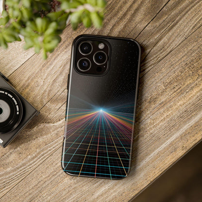 Neon Lines Warp Grid Converging