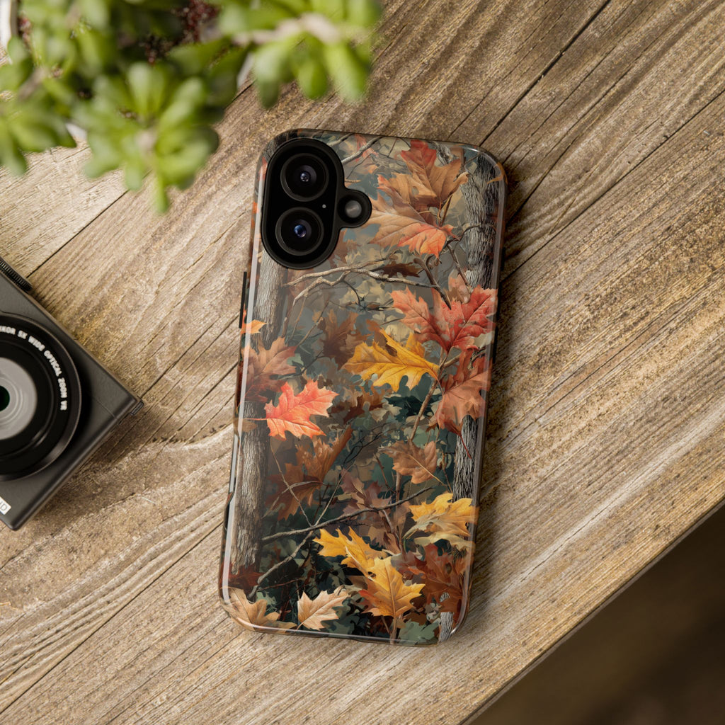 Autumn Forest Camouflage Orange Brown Leaves