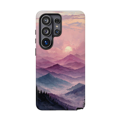Watercolor Purple Mountains Pastel