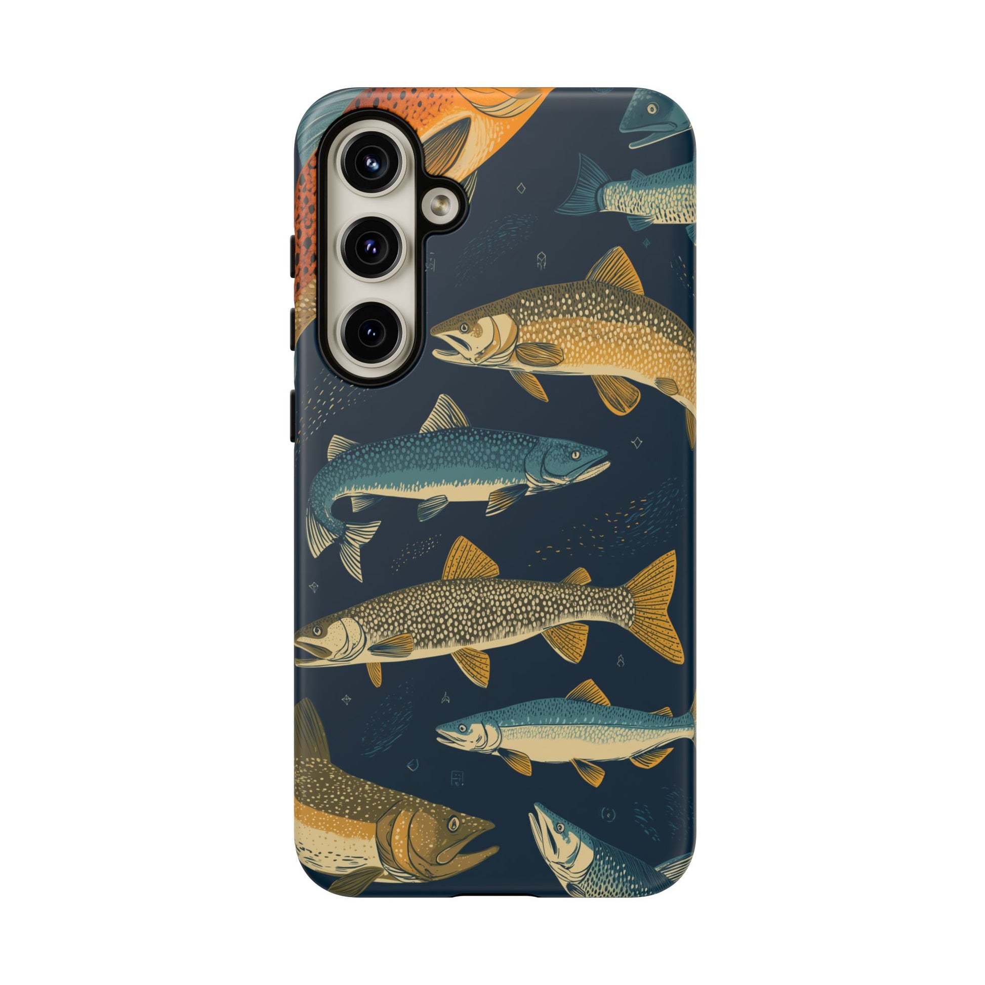 Abstract Fish Salmon Fishing Pattern