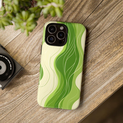 Lime Green Wavy Line Pattern