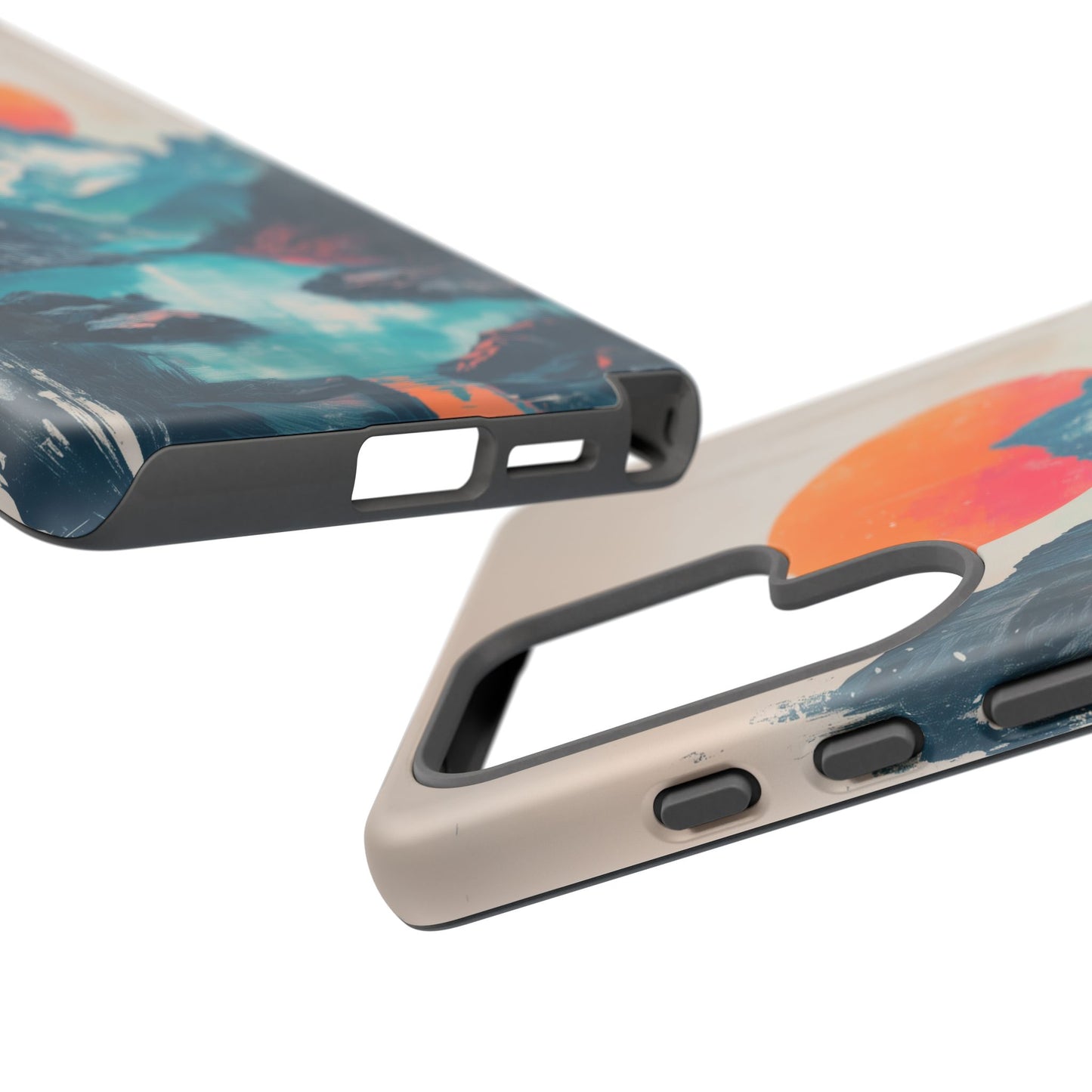 Blue Mountain Orange Sun Risograph