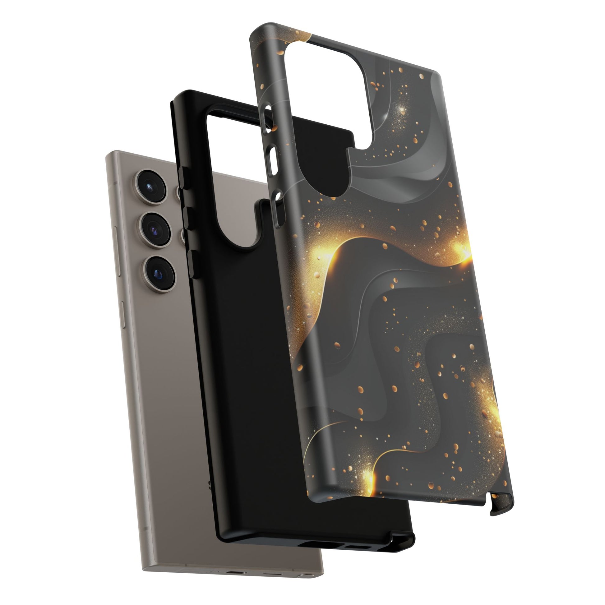 Black Gold Minimalist Waves Cover Phone Case