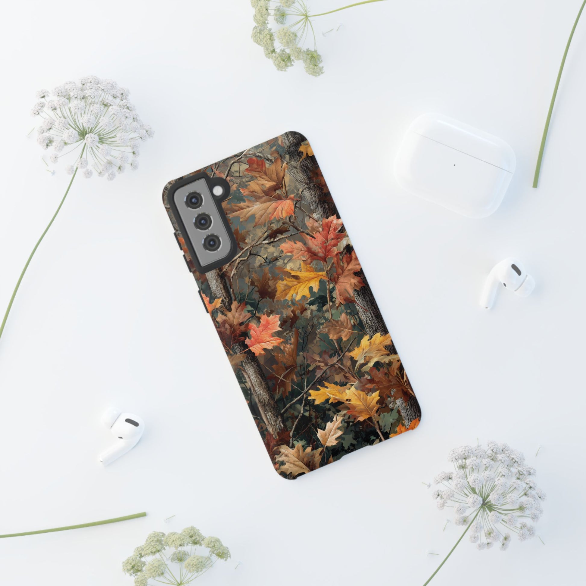 Autumn Forest Camouflage Orange Brown Leaves
