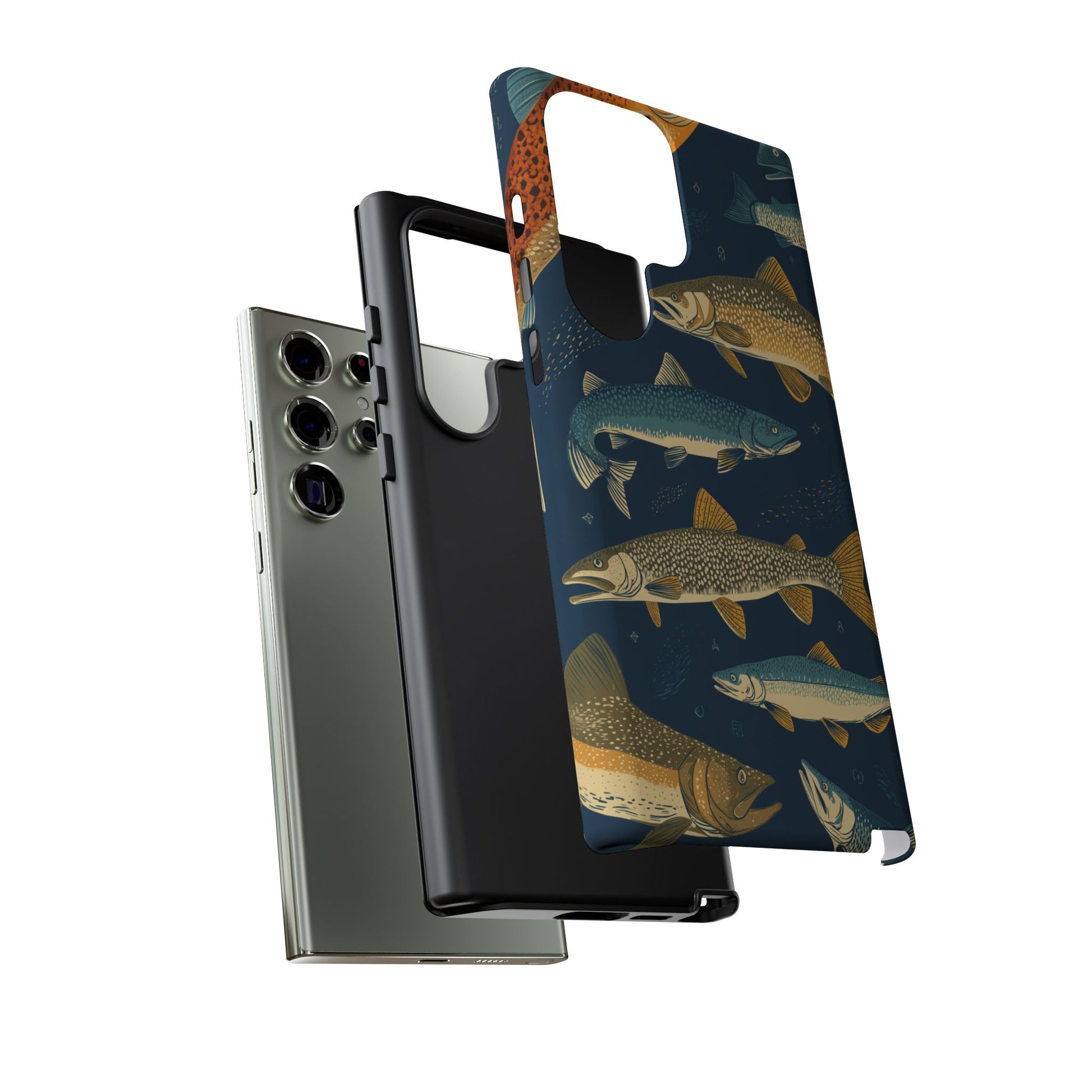 Abstract Fish Salmon Fishing Pattern