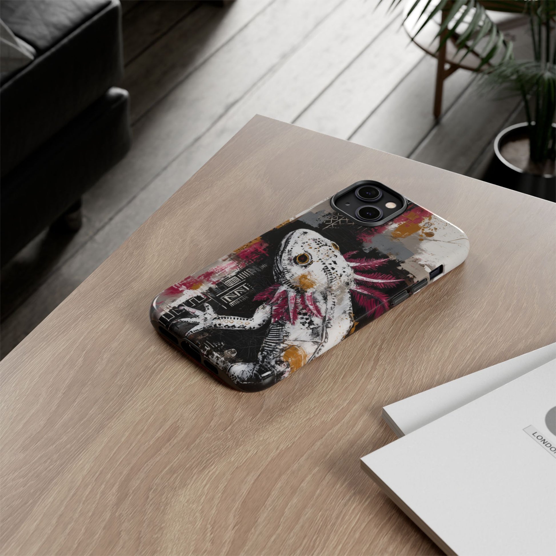 Abstract Axolotl White Pink Artwork