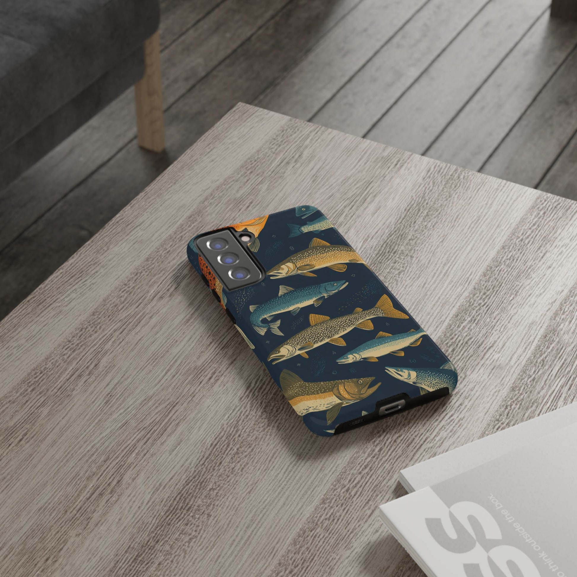 Abstract Fish Salmon Fishing Pattern