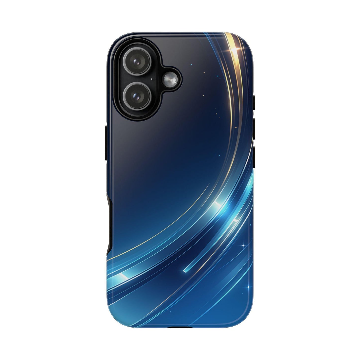 Blue Metallic Curved Wave