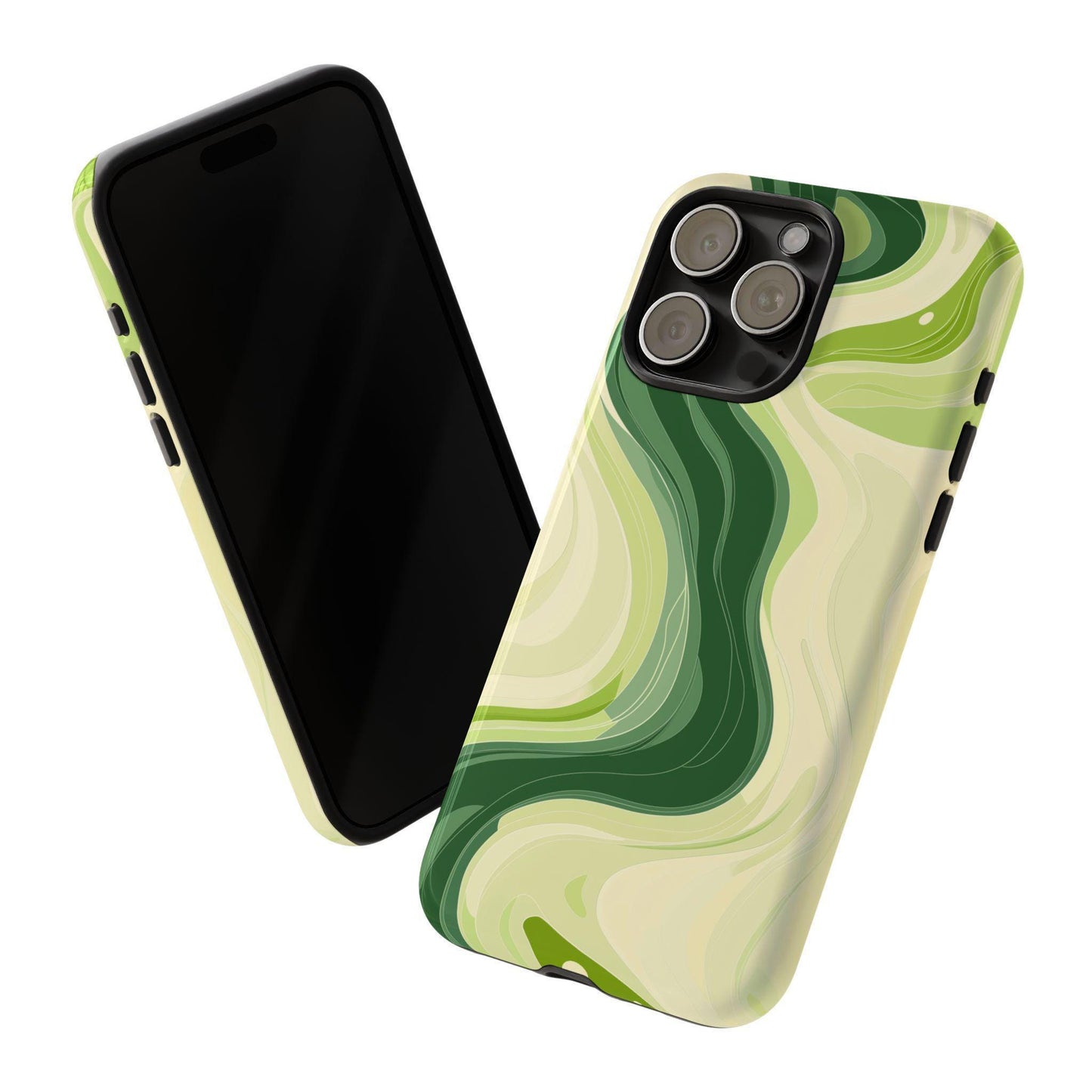 Lime Green Wavy Cream Vector