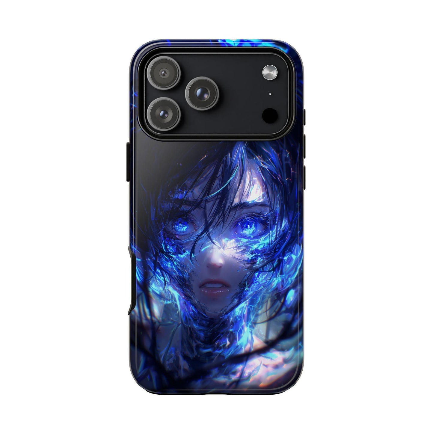 Neon Blue Anime Cyber Girl