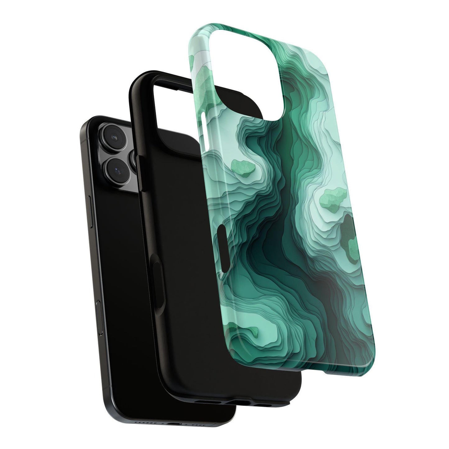 Seafoam Green Topography Pattern