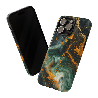 Luxury Marble Green Gold Liquid Wave