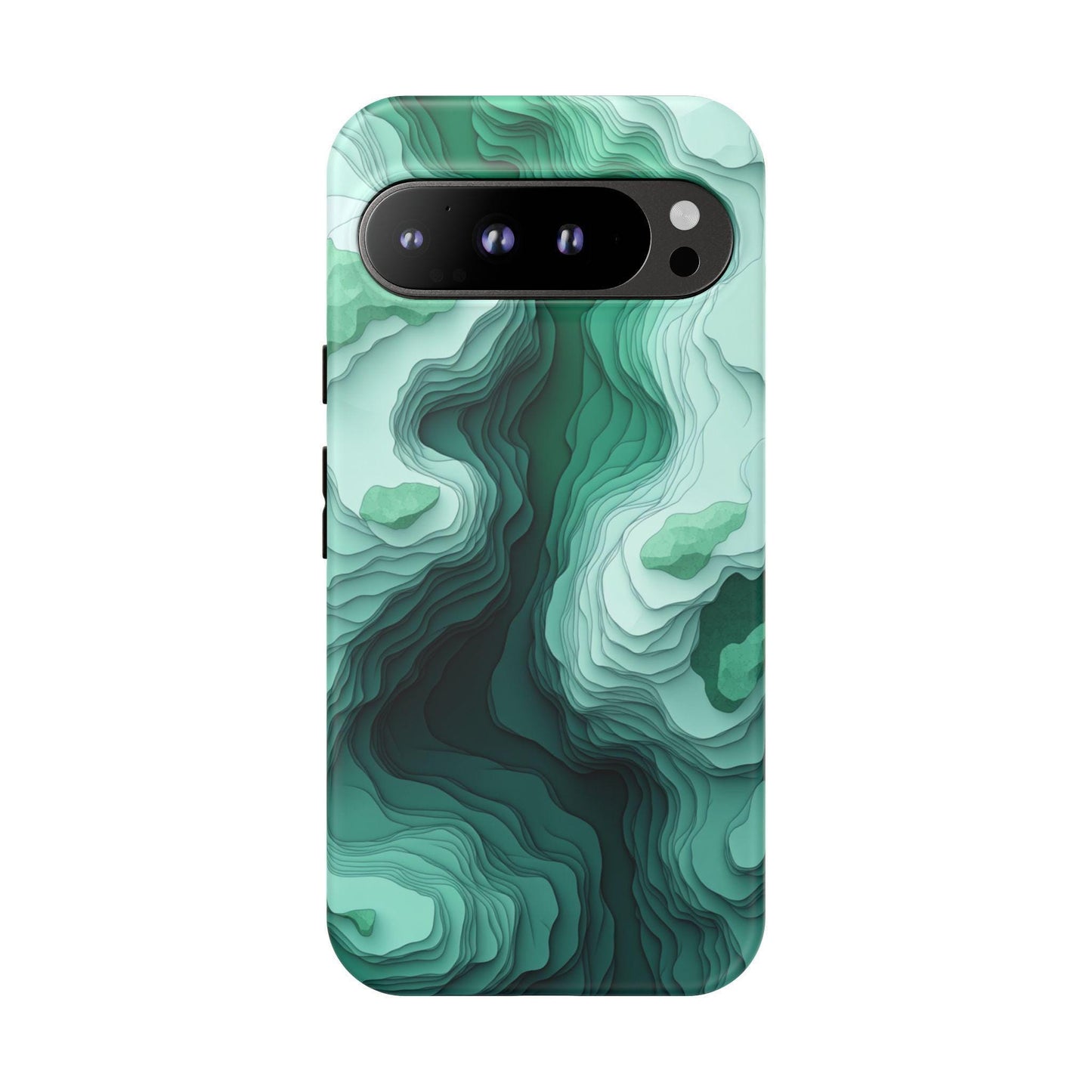 Seafoam Green Topography Pattern