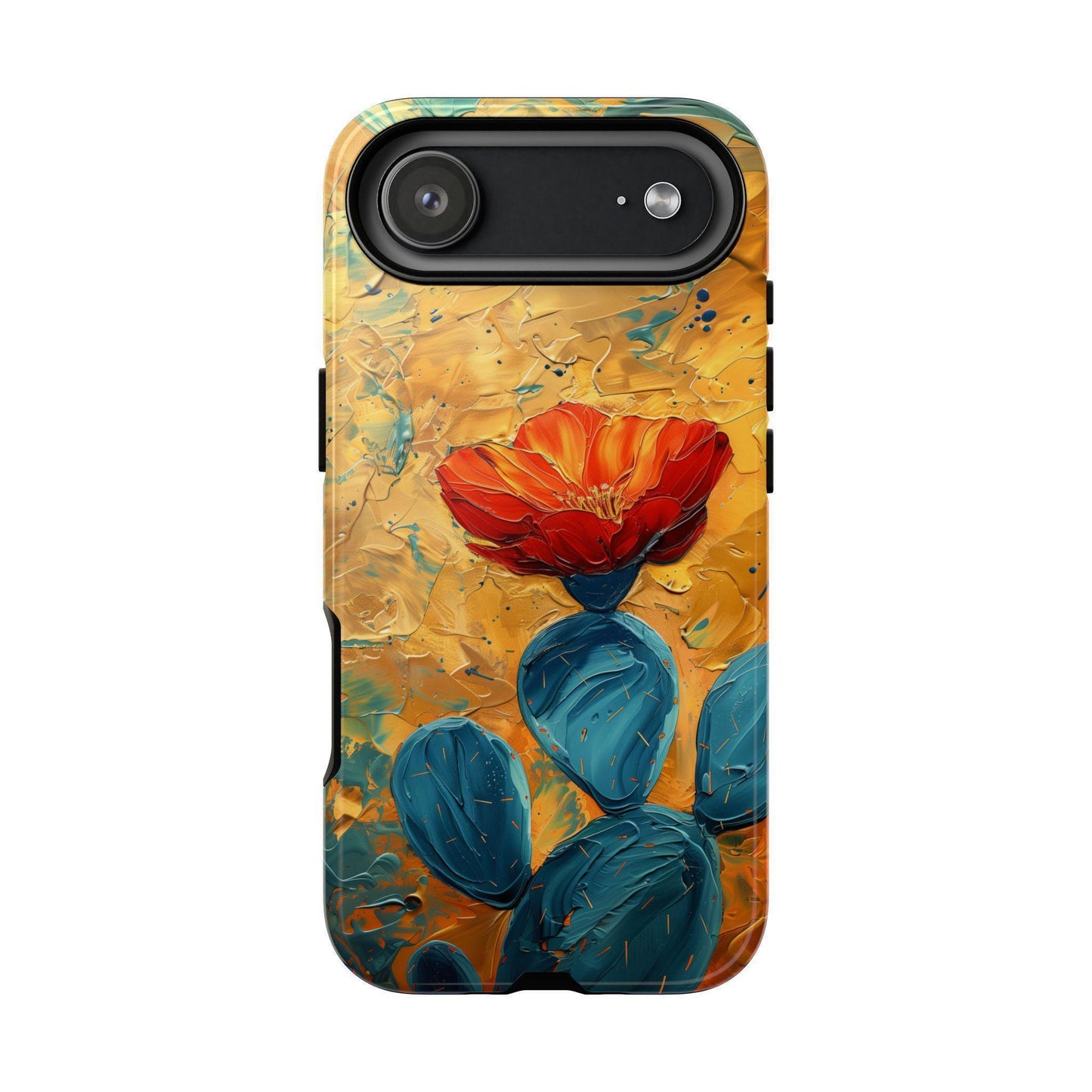 Cactus Red Flower Art Painting