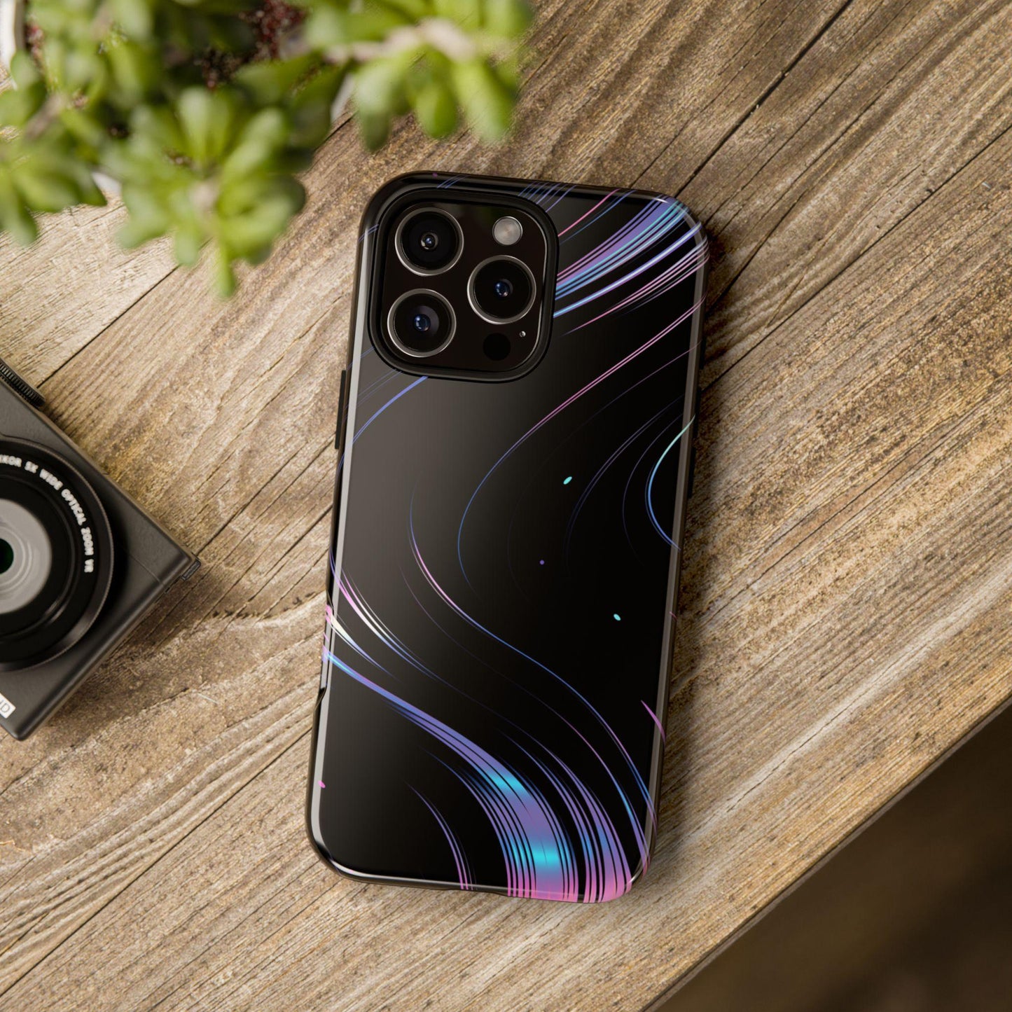 Sleek Iridescent Wave Black