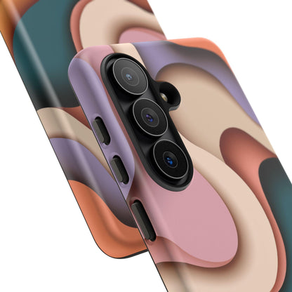 Pink Beige Abstract Wavy Pattern