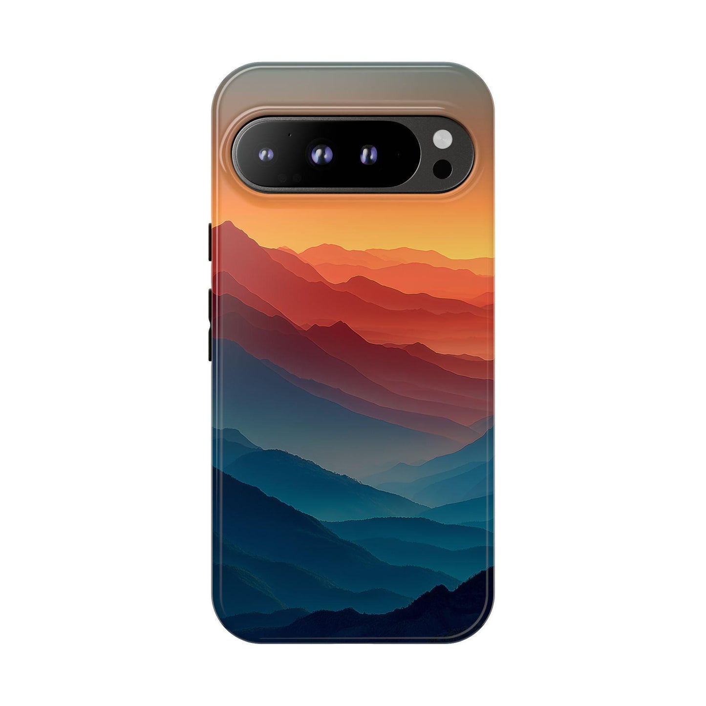 Gradient Mountains Orange Blue Sunrise