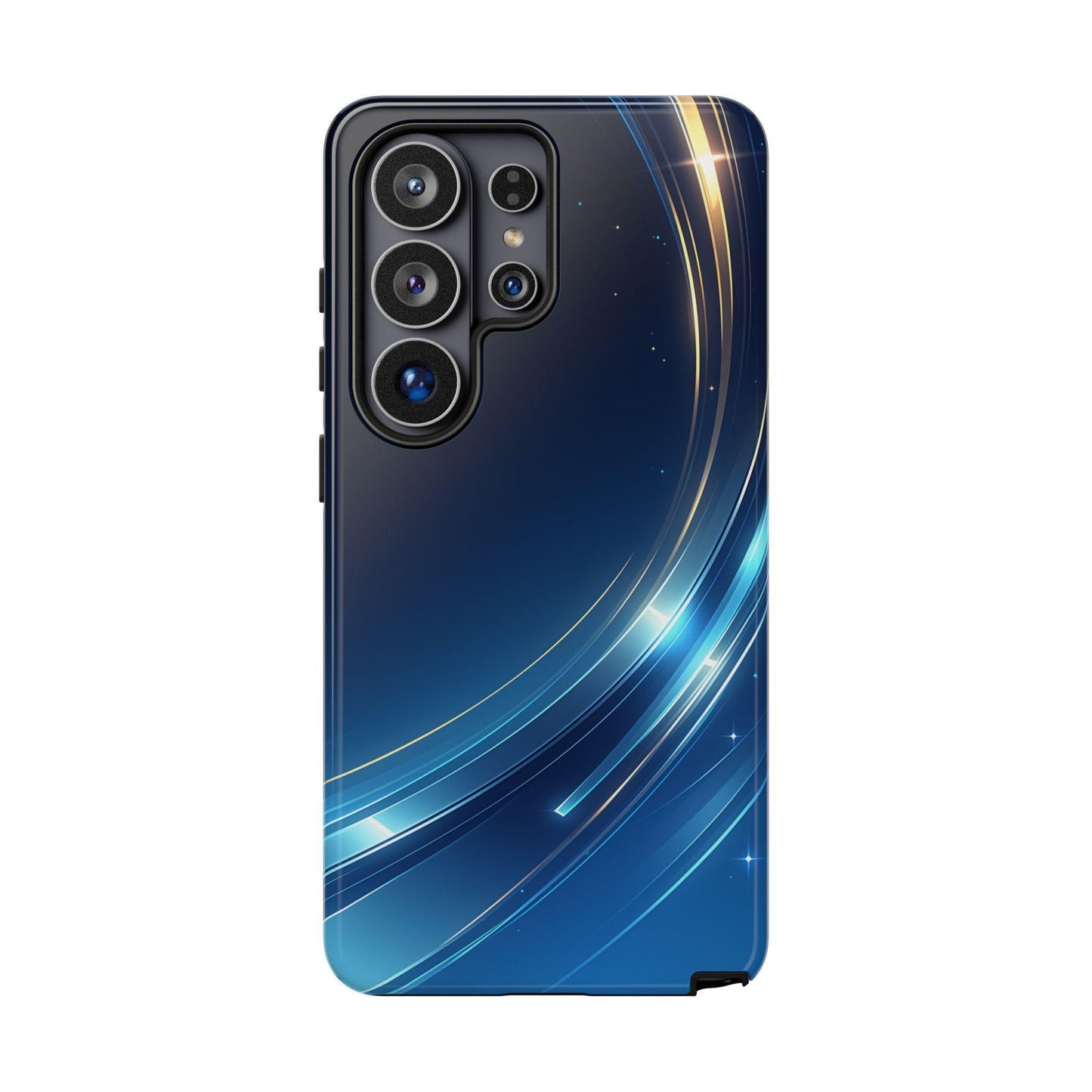 Blue Metallic Curved Wave