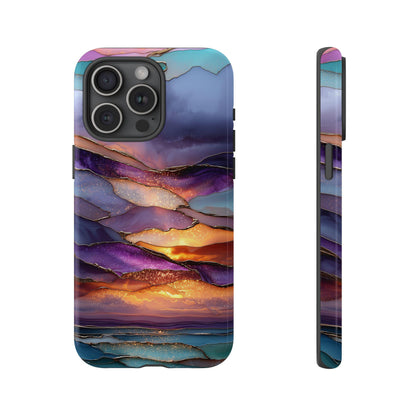 Serene Lavender Sunset Glass Layers