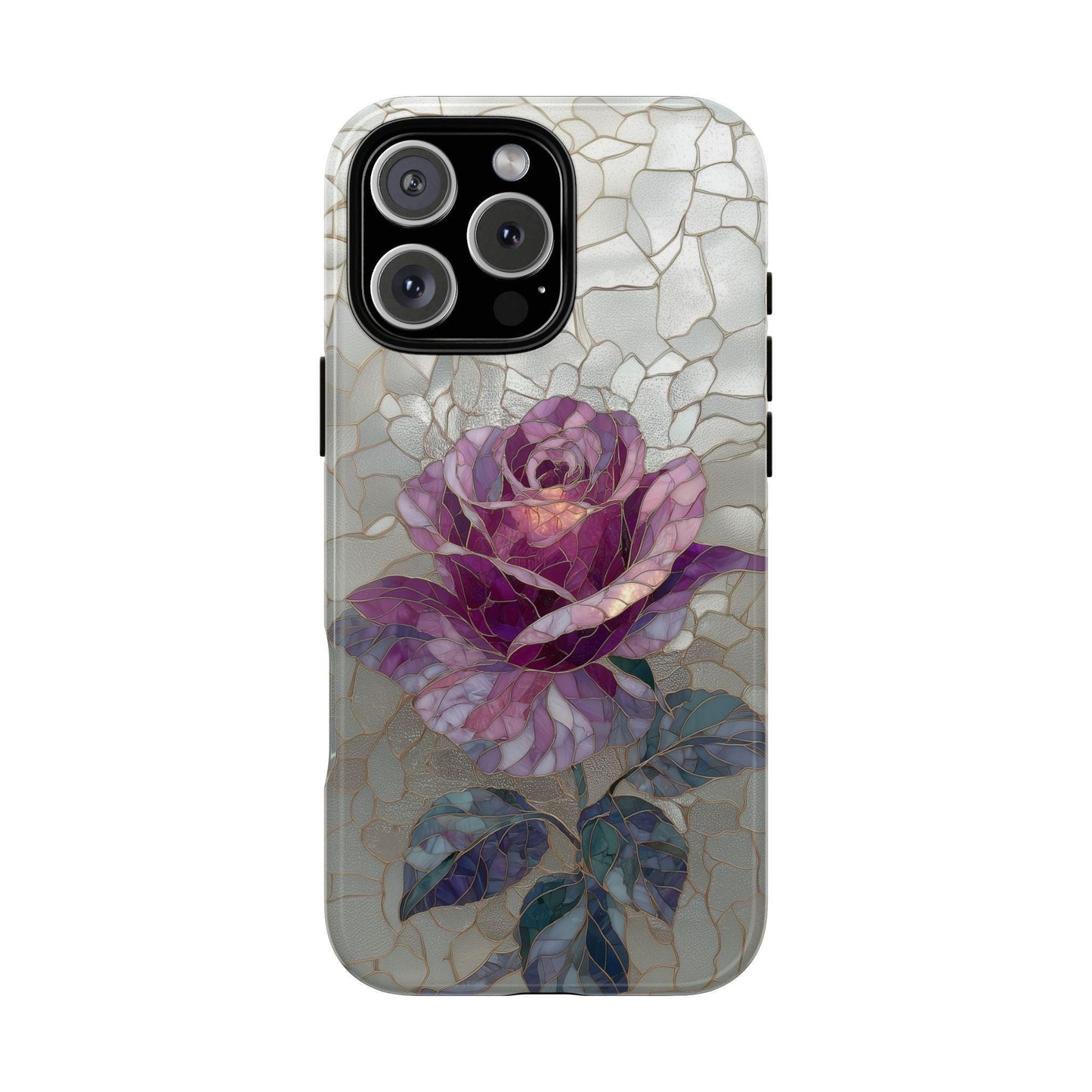 Amethyst Flower Rose Stained Glass