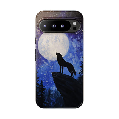 Lone Wolf Howling Full Moon