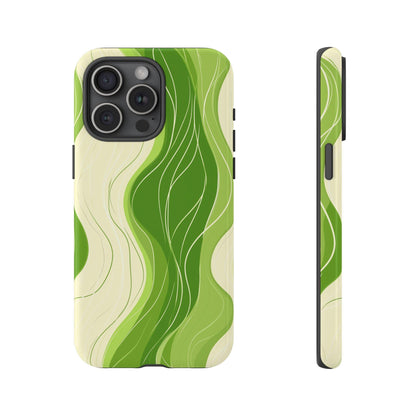 Lime Green Wavy Line Pattern