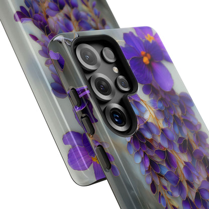 Wisteria Purple Flower Silver Stained Glass
