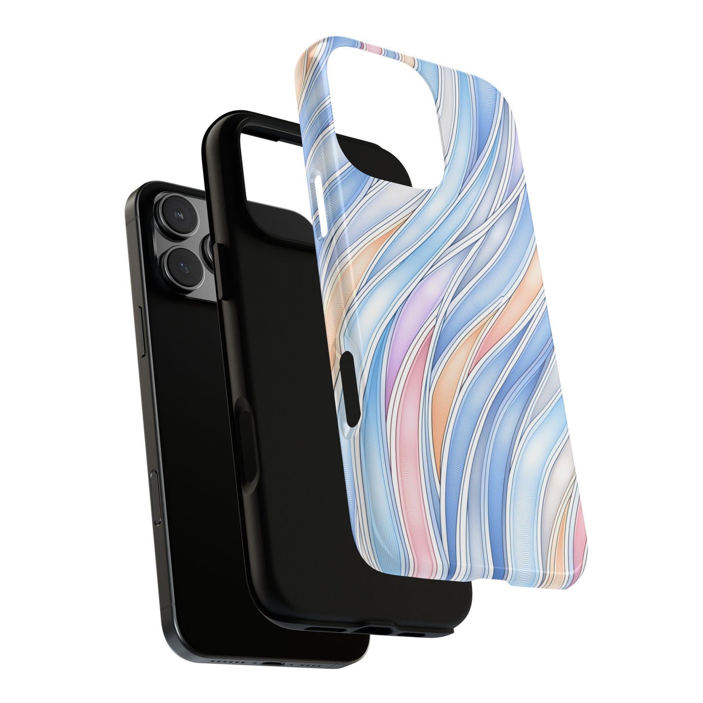 Gradient Wavy Ribbons Abstract Curves