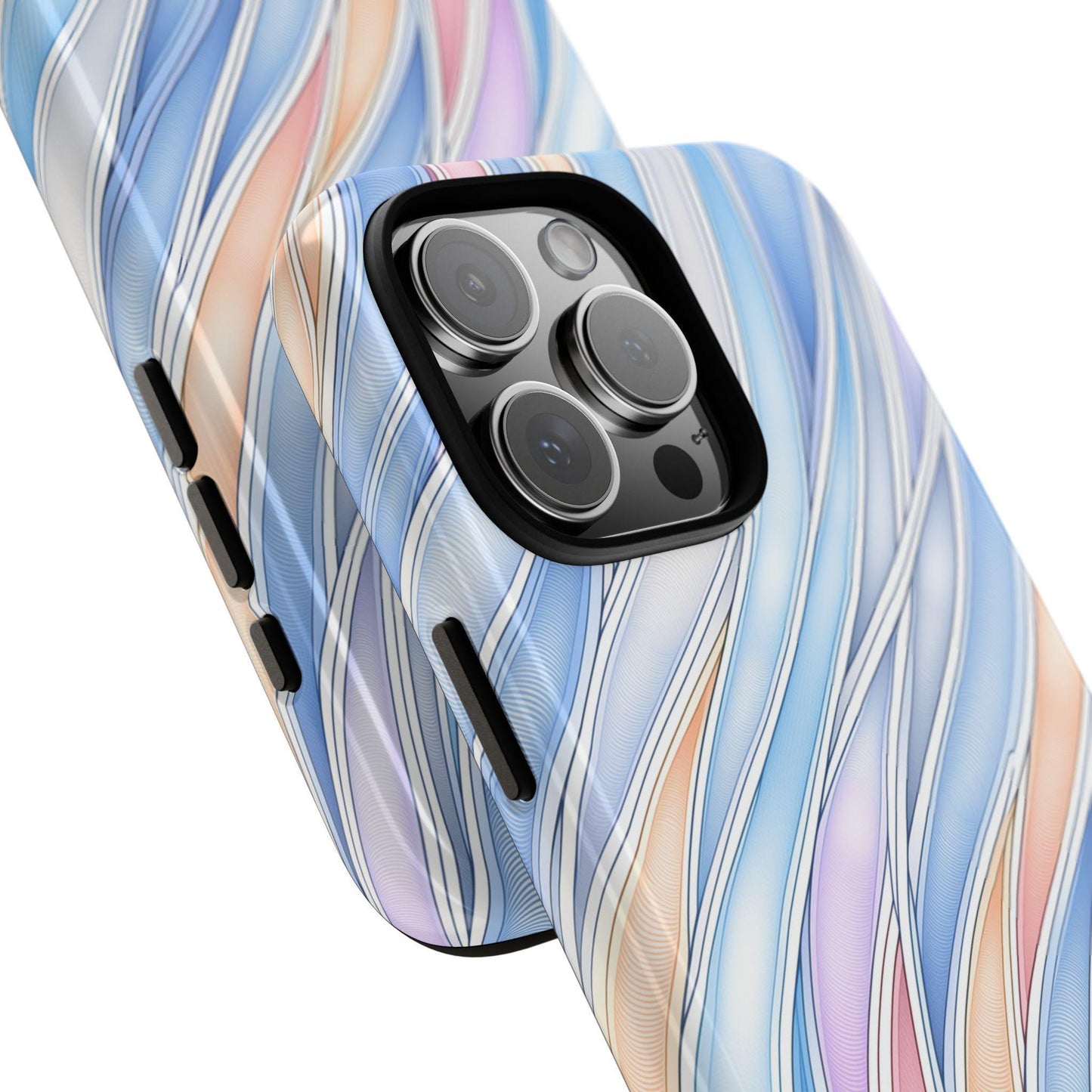 Gradient Wavy Ribbons Abstract Curves