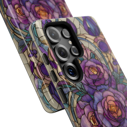 Lavender Roses Stained Glass