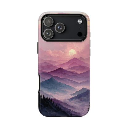 Watercolor Purple Mountains Pastel