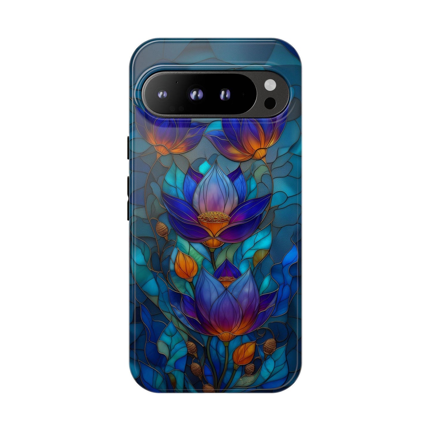 Purple Lotus Floral Stained Glass