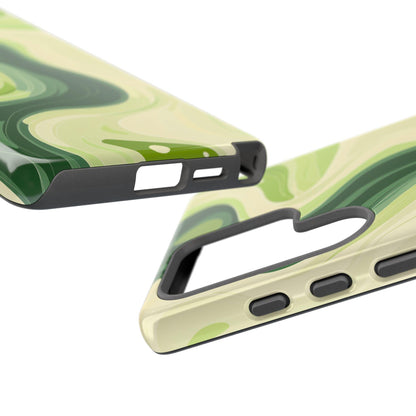 Lime Green Wavy Cream Vector