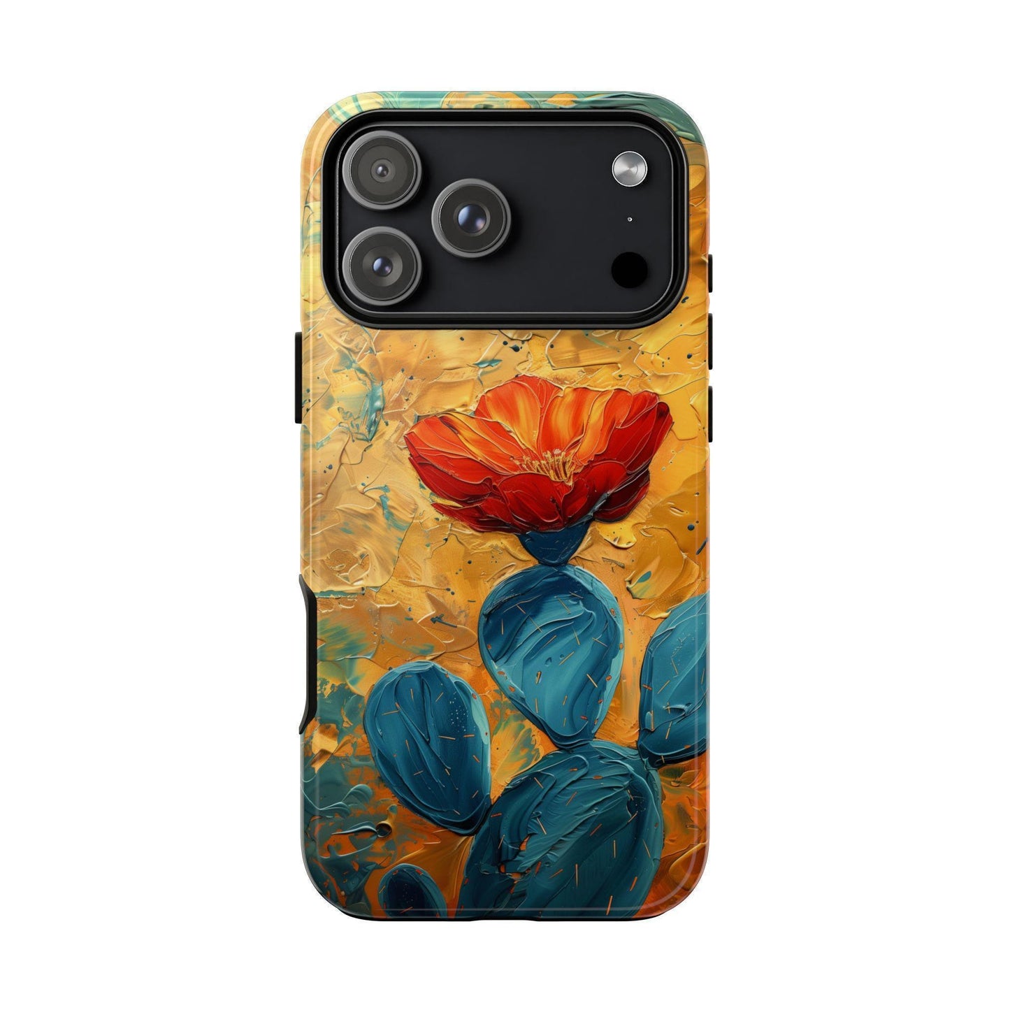 Cactus Red Flower Art Painting