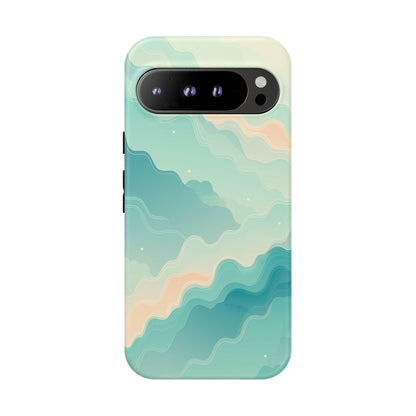 Teal River Abstract Flowing Waves