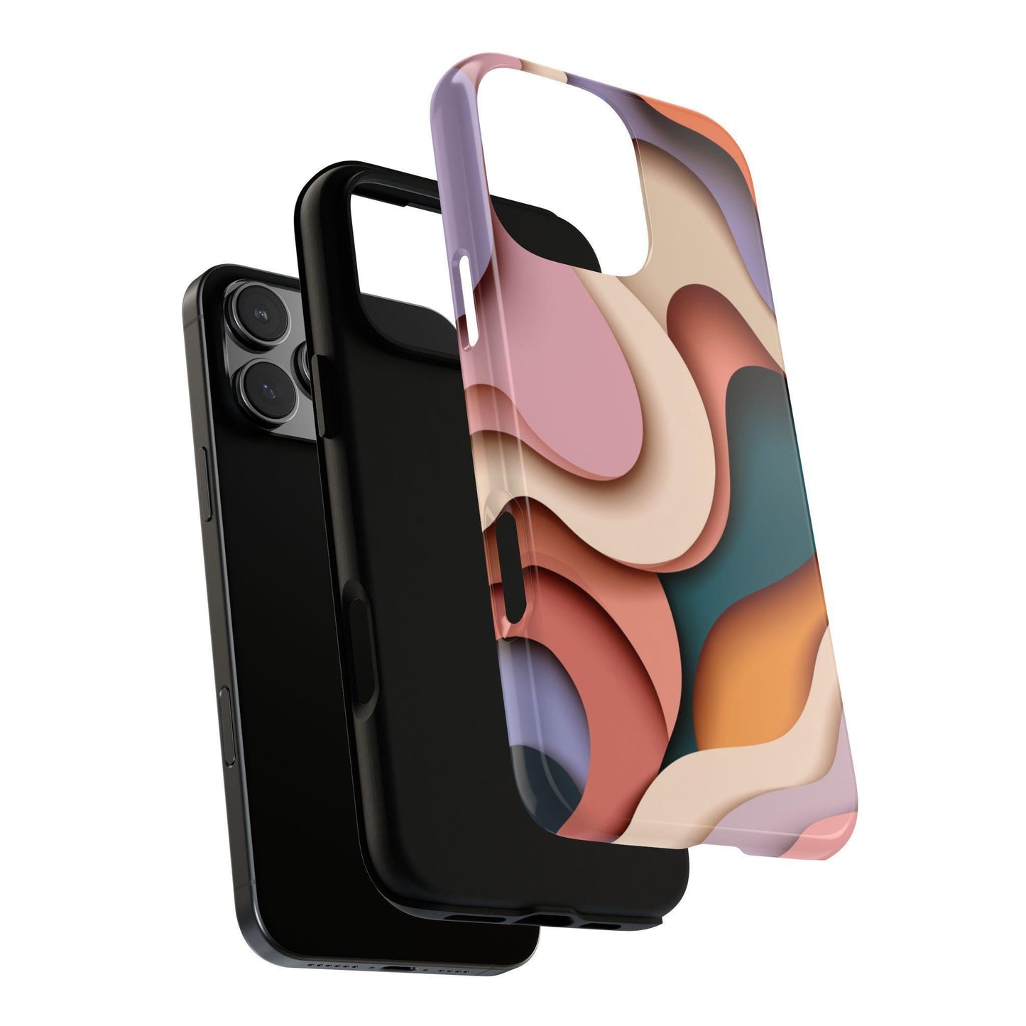 Pink Beige Abstract Wavy Pattern