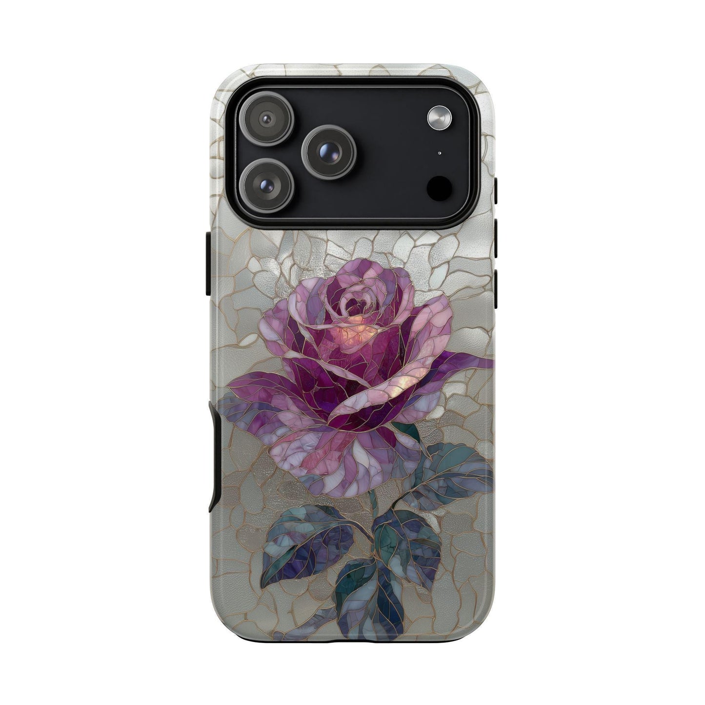 Amethyst Flower Rose Stained Glass