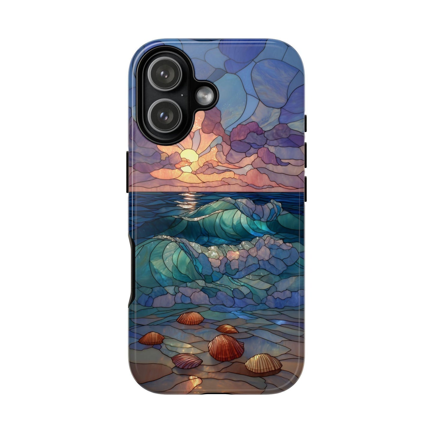 Lavender Beach Stained Glass Waves