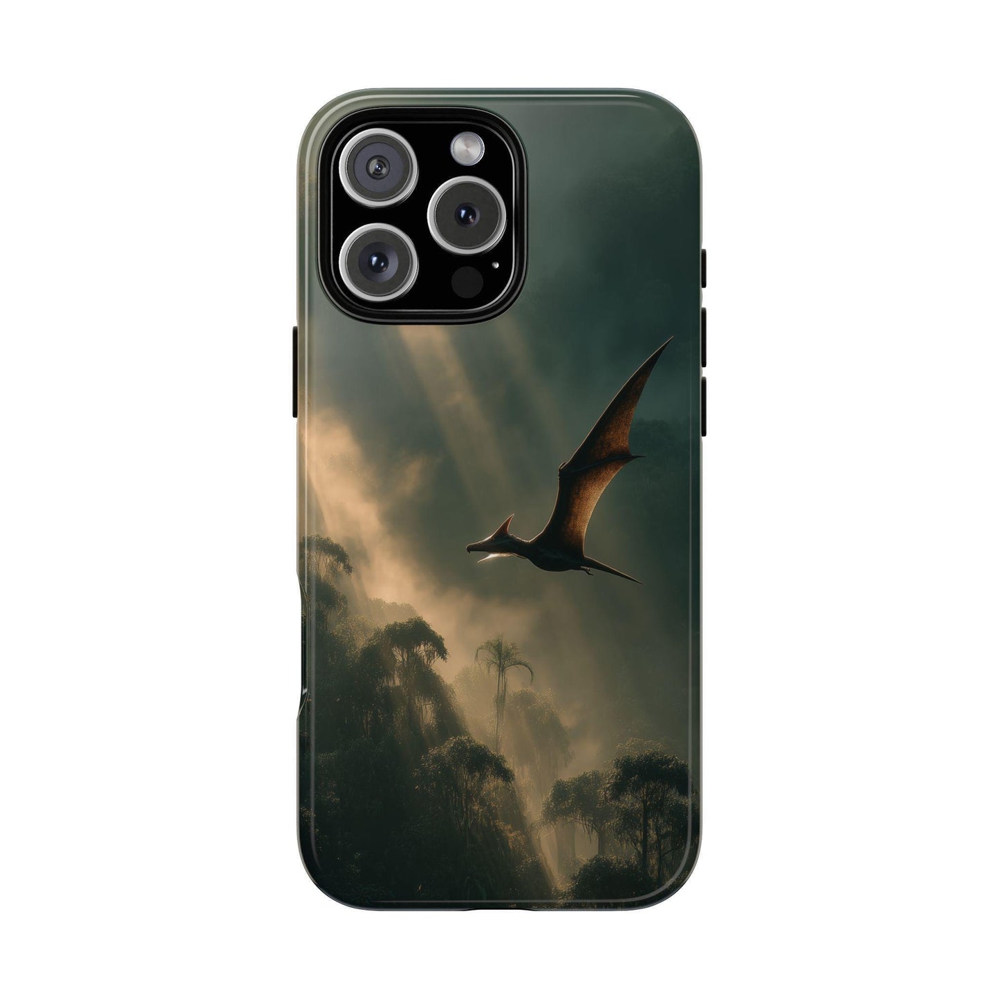 Pterodactyl Gliding Mist Jungle Dinosaur