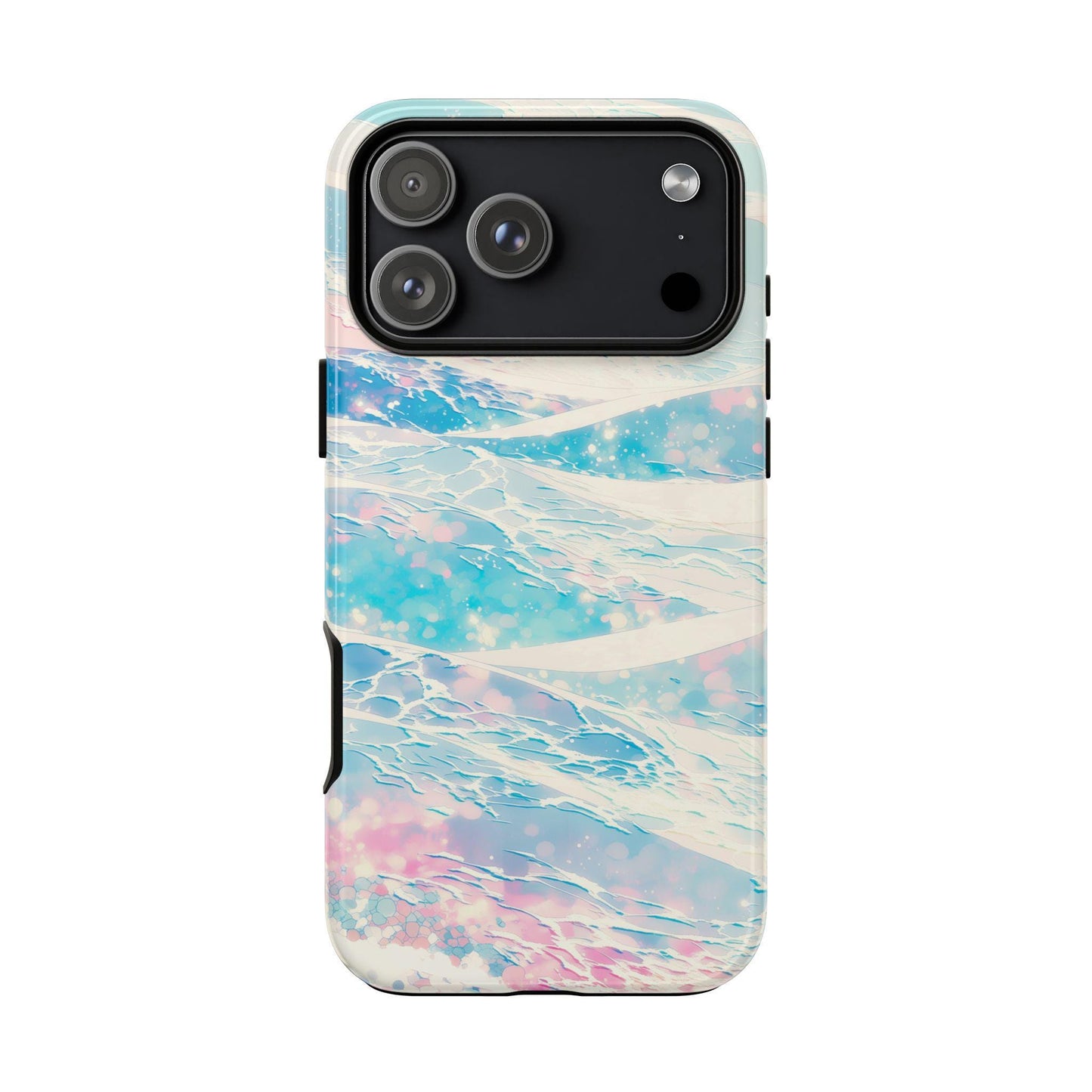 Pastel Ocean Waves Teal Pink