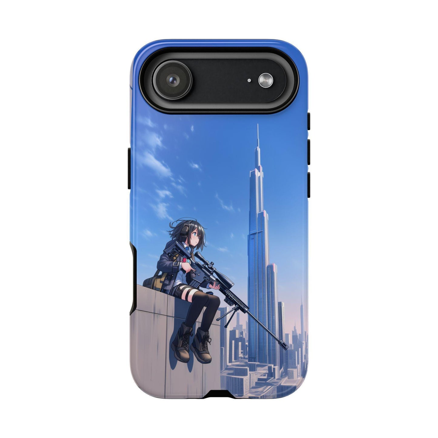 Sniper Anime Girl City Buildings
