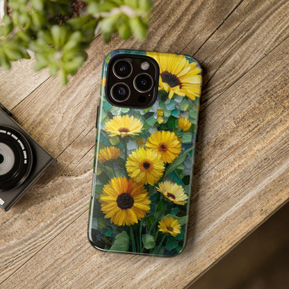 Vibrant Sunflowers Stained Glass