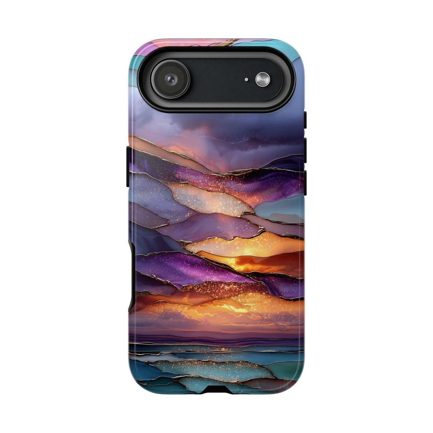 Serene Lavender Sunset Glass Layers